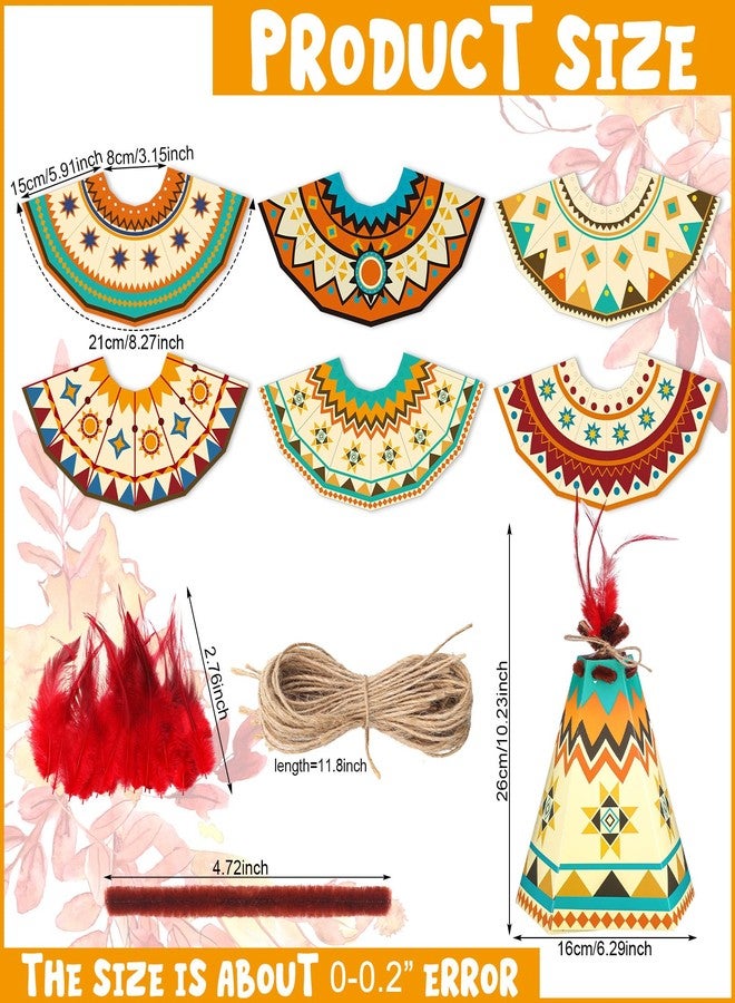 WinnerWhy 24 Pcs Native American Tee Pee Crafts Kits for Kids Make Your Own Teepee Crafts DIY Native American Month Tent Decoration Craft Kit Tee Pee DIY Crafts School Culture Celebration Activities - Image 2